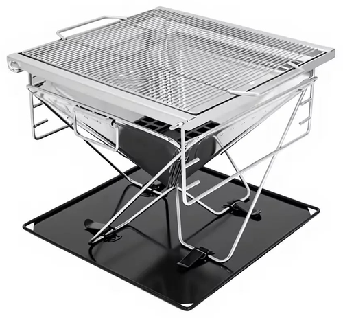 VTX-6170149 Stainless Steel Portable Freestanding Charcoal BBQ Grill Wood Burning Outdoor Camping Stove Picnic Backyard Travel