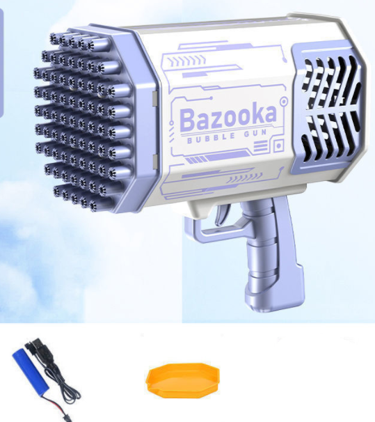 Automatic Bubble Blower with 69 Holes and Light for Kids