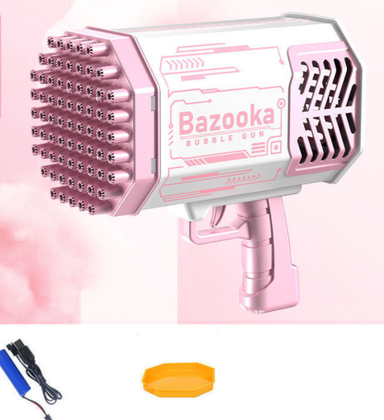 Automatic Bubble Blower with 69 Holes and Light for Kids