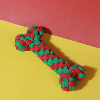 VTX-0464037 Christmas Series Eco-Friendly Modern Dog Rope Toys Mixed Shapes Candy Cane Bone Ball Braided Cord Tug Fetch Exercise