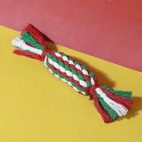 VTX-0464037 Christmas Series Eco-Friendly Modern Dog Rope Toys Mixed Shapes Candy Cane Bone Ball Braided Cord Tug Fetch Exercise