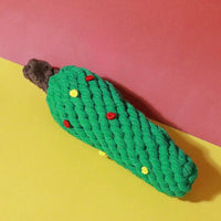 VTX-0464037 Christmas Series Eco-Friendly Modern Dog Rope Toys Mixed Shapes Candy Cane Bone Ball Braided Cord Tug Fetch Exercise
