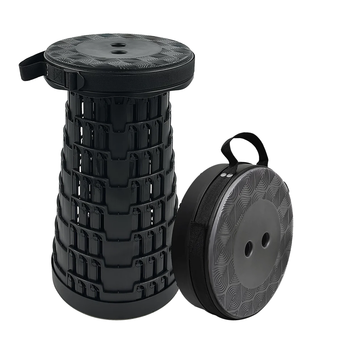 Telescopic Stool with Cushion, 660lb Capacity, Lightweight and Foldable for Outdoor and Indoor Use