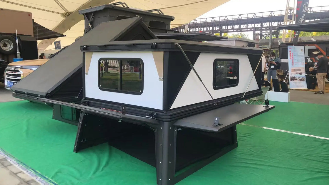 Aluminum Quick Deployment Off-Road Truck Canopy Camper THR04, Waterproof, Universal Fit, Black