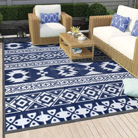 VTX-3806373 9'x12' Indoor/Outdoor Area Rug Waterproof Woven Polypropylene Carpet Camping RV Patio Porch Deck-for Outdoor & Indoor