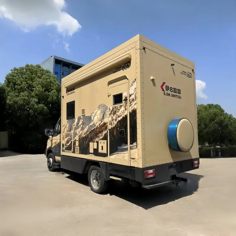 Diesel Luxury Motorhome Truck Camper for Long Distance Travel, Manual Transmission, Off-Road Capabilities, Spacious Interior