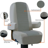 VTX-1184933 Overdrive Fit RV Captain-style Seats Heavy Duty Durable Captain Seat Cover Woven Polyester Bedroom Living Room Sofa