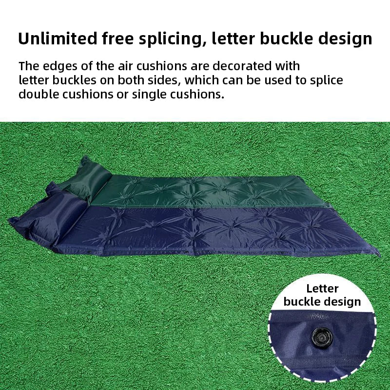 Automatic Inflatable Sleep Pad for Camping and Outdoor Use, 183x60x2.5cm, PVC and Polyester, Portable and Foldable