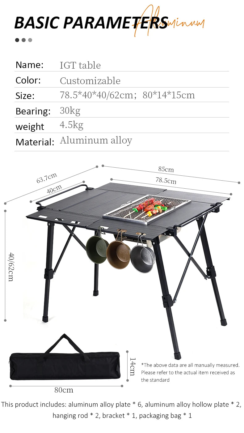 Ultralight Portable Aluminum Folding Camp Table for Outdoor Use