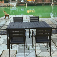 VTX-3445925 Modern All-weather HDPE Patio Garden Set Restaurant Dining Table Chair Outdoor Furniture Park Use Living Room Balcony