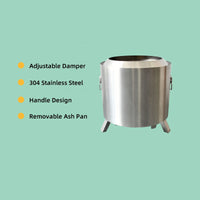 VTX-1807525 2023 Patent-pending Adjustable Portable Stainless Steel Smokeless Fire Pit Outdoor Camping Heating Hiking Travel