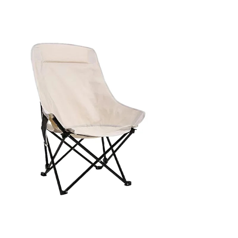High-Back Moon Chair Bamboo Portable Folding Beach Camping Chair