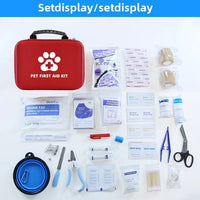 VTX-7514917 Pet First Aid Kit Storage Bag-Emergency Survival Dogs Cats Eco-Friendly Foldable Zipper Closure Includes Ice Pack
