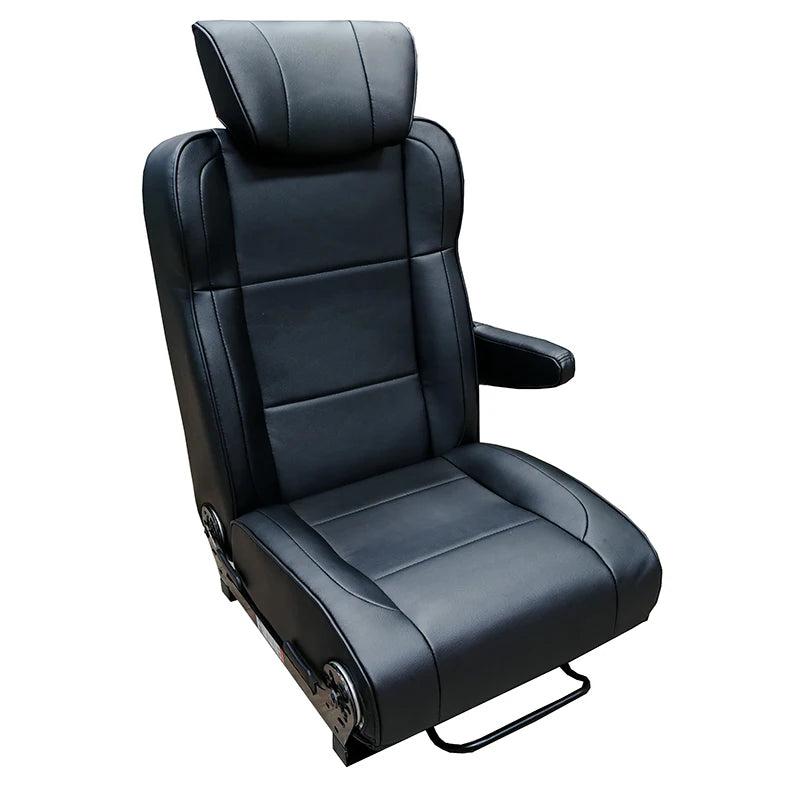Custom Modified Leather Reclining Camper Van Seat Bed - Universal Fit, Adjustable Angle, Various Colors, Model L008F