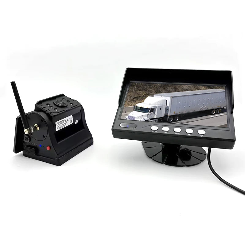Wireless Solar Powered Rear View Camera System with 7 Inch Monitor for Trucks and Buses