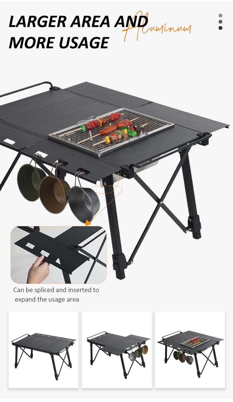 Ultralight Portable Aluminum Folding Camp Table for Outdoor Use