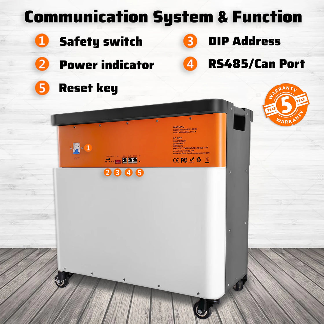 48V 180Ah LiFePO4 Powerwall Battery for Home Solar Energy System, RV, Camping, 9216Wh Capacity, 5-Year Warranty