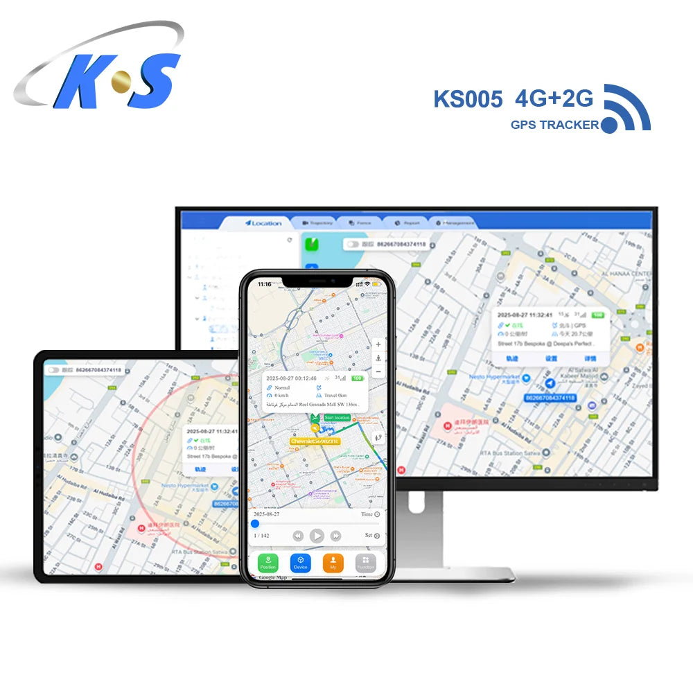 GPS Tracking Device with Route Playback, Camera Monitoring, SOS Alarm, and Multi-Vehicle Protection