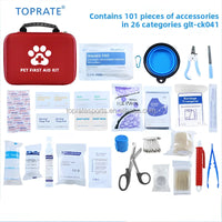 VTX-7514917 Pet First Aid Kit Storage Bag-Emergency Survival Dogs Cats Eco-Friendly Foldable Zipper Closure Includes Ice Pack
