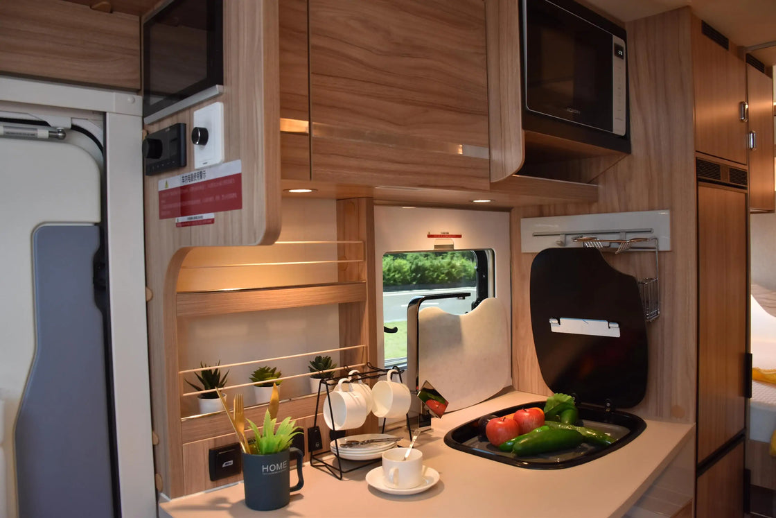 Double Expansion Two Bedroom Off-Road Motorhome for 4-6 Persons, Silver, 5995mm x 2500mm, Leather Interior, Full Amenities