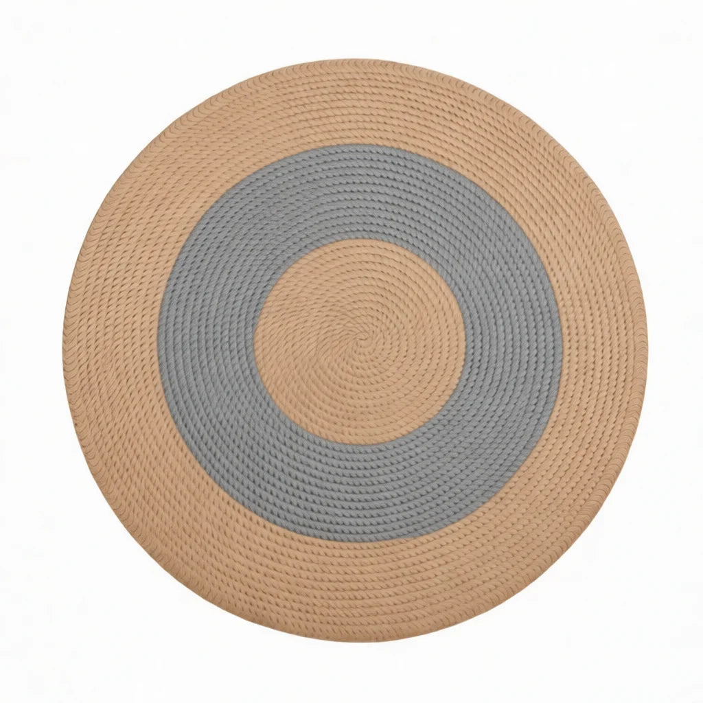 Portable Round Rug Picnic and Beach Mat - Non-Slip Reversible Polyester, 120cm Diameter