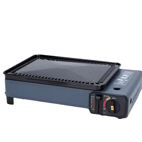 VTX-0776229 Outdoor BBQ Portable Gas Stove Foldable Windproof Propane Butane Grill Automatic Barbecue Plate Simple Style Iron