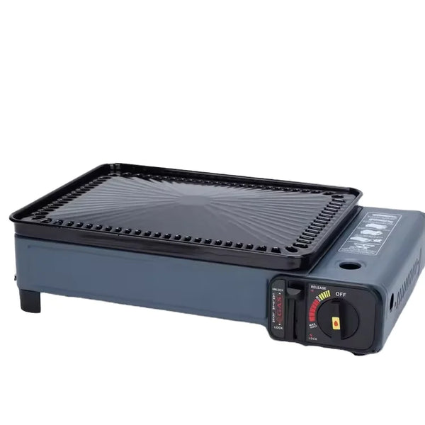 VTX-0776229 Outdoor BBQ Portable Gas Stove Foldable Windproof Propane Butane Grill Automatic Barbecue Plate Simple Style Iron