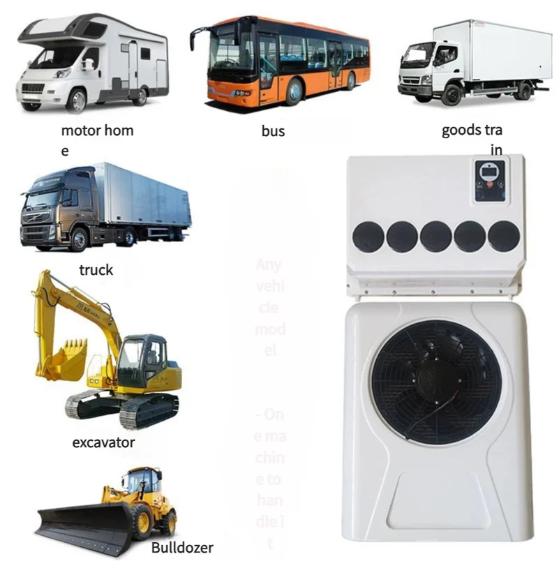 12V 24V Truck Parking Air Conditioner Low Noise Inverter Cooling System for Heavy Duty Truck RV Van