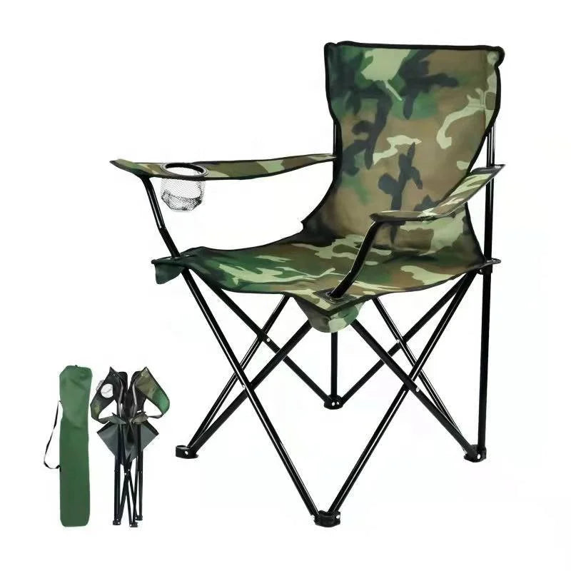 Lightweight Foldable Beach Camping Chair, Metal Frame, Moon Chair Style, 120-150 Kg Weight Capacity