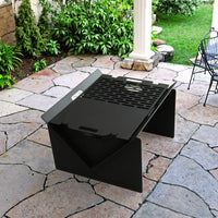 VTX-1136677 CAMPING HOT ITEM Portable Steel Fire Pit Grill Backyard Patio Camping-for Wood Burning New Condition Hiking Travel