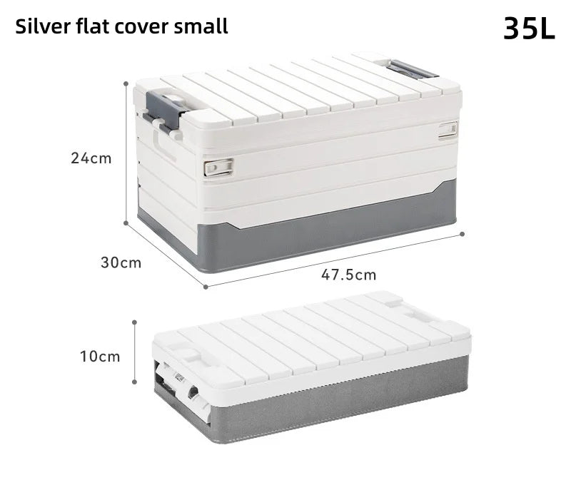 60L Foldable Double Tier Caravan Storage Box for Outdoor Camping and Travel