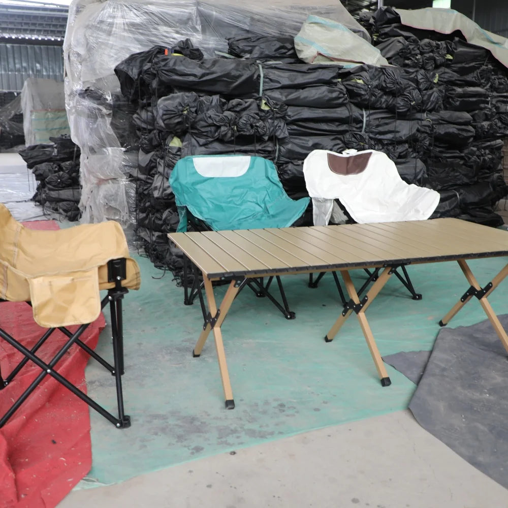 Portable Aluminum Outdoor Furniture Set with Folding Table and Chairs