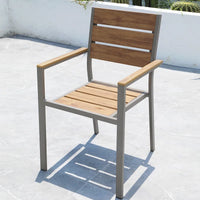 VTX-3478693 Outdoor Furniture Garden Chair Plastic Wood Aluminum Patio Dining Table Set Metal Contemporary Living Room Balcony