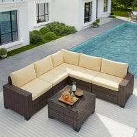 VTX-3380389 Outdoor Patio Furniture Set Wicker Modern Thickened Standard Home Decor Gifting Garden Centerpiece Relaxation Comfort