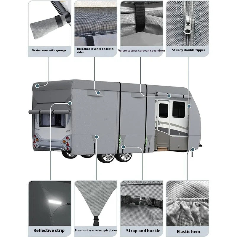 Waterproof Oxford Car Cover for 16-24ft European American Model Camper Trailer