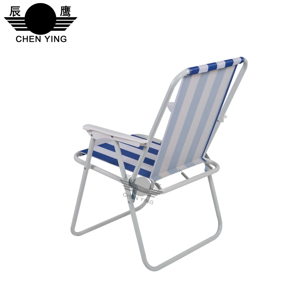 Folding Outdoor Chair with Armrests, Portable Camping Chair for Patio and Garden, Red, 52x48x76cm