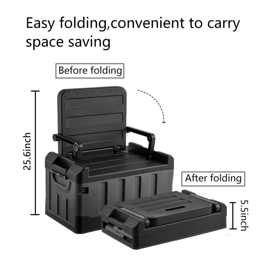 Multifunctional Foldable Outdoor Camping Storage Box - Durable PP Material, Rectangle Shape, 58x34x34cm
