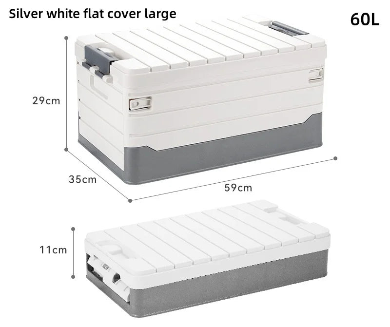 60L Foldable PP Double Tier Caravan Storage Box for Camping and Travel