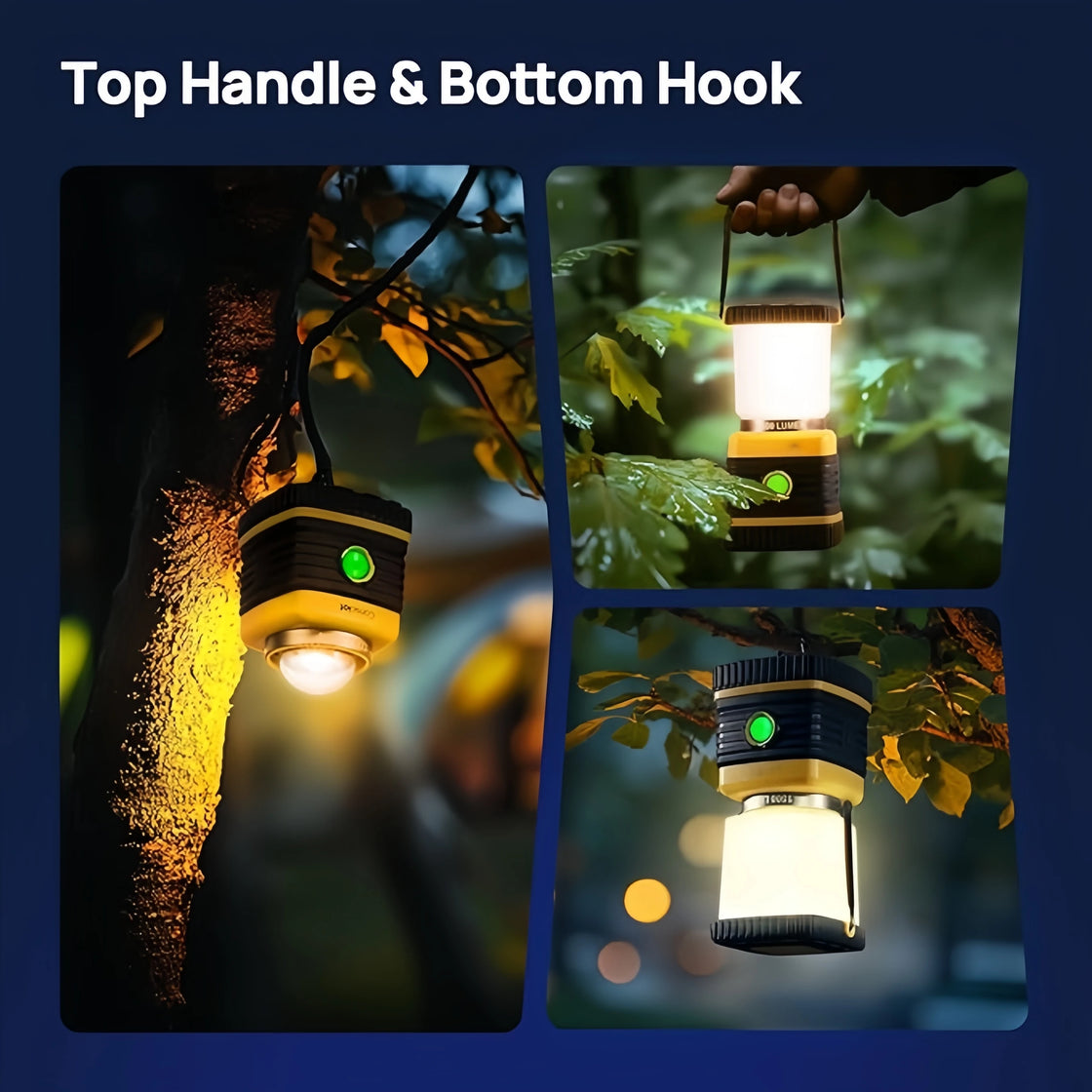 LED Camping Lantern, USB-C Rechargeable, 1500LM, 5 Light Modes, 100H Runtime, IP44, Dimmable, 4100K