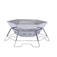 VTX-1202213 Portable Stainless Steel Foldable BBQ Grill Modern Premium Charcoal Fire Pit Wood Burning Campfire Stove Camping