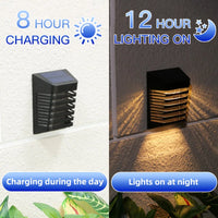 VTX-2331813 Modern Outdoor Waterproof LED Solar Wall Light IP54 Garden Lights Warm White Plastic Lamp Body ROHS Certified Camping