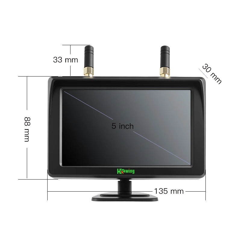 Solar Wireless WIFI Truck Camera System with 5-Inch IPS Monitor and Magnetic Waterproof Backup Camera