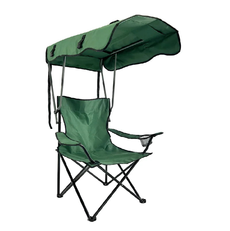 Foldable Stainless Steel Beach Chair with Oxford Fabric Cover, Outdoor Camping Furniture, 83x52x130cm