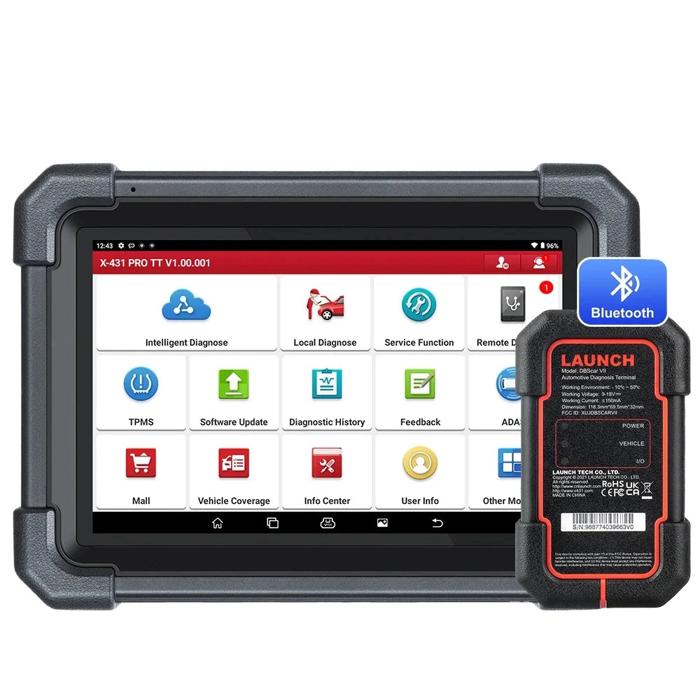 LAUNCH X431 PRO TT Bidirectional Scan Tool with DBSCar VII Connector, 37+ Reset Functions, ECU Online Coding, CANFD Key IMMO