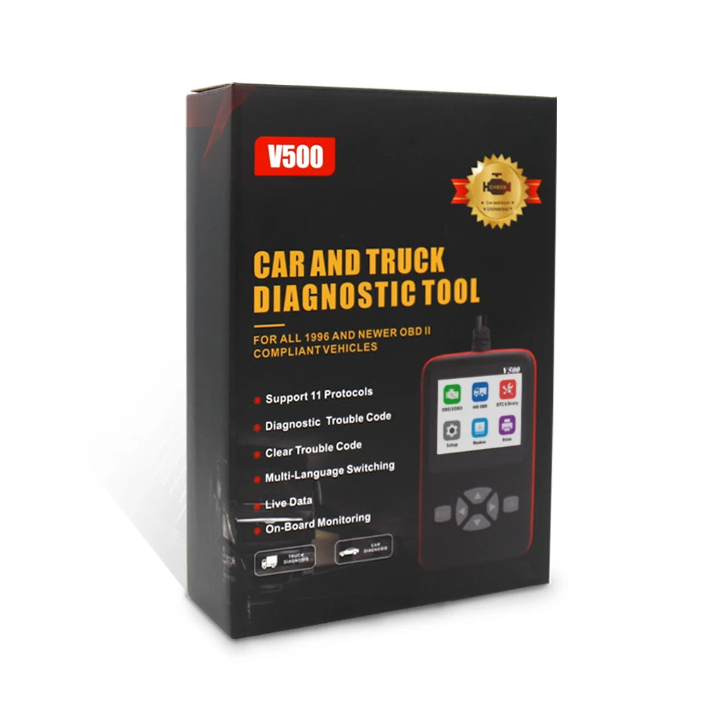 Diesel & Auto 2-in-1 OBD2 Code Reader Scanner for 12V 24V Trucks