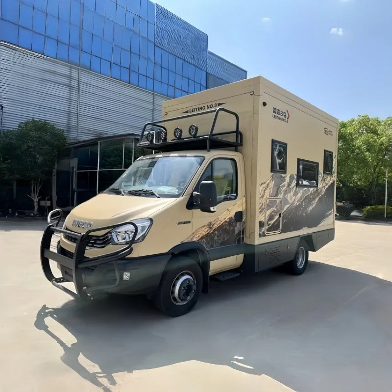 Diesel Luxury Motorhome Truck Camper for Long Distance Travel, Manual Transmission, Off-Road Capabilities, Spacious Interior