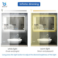 VTX-3904677 12W/18W/36W 12V Smart Bathroom Mirror Touch Switch Led Dimmer Sensor Time Temperature Defog ABS Home Decor Gifting