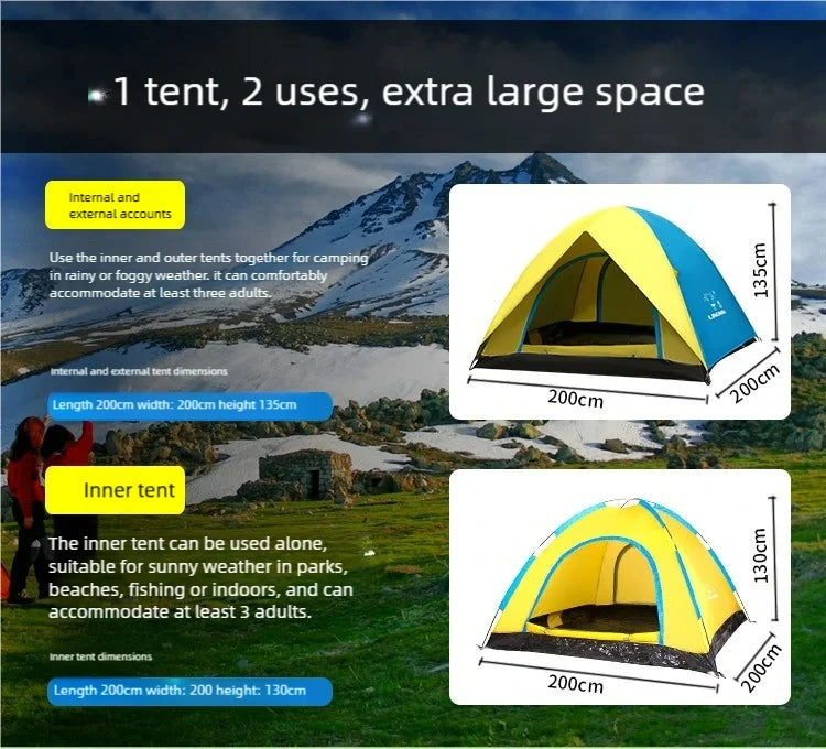 Four-Season Waterproof Camouflage Hexagonal Canopy for Outdoor Use, Portable and Lightweight, Fits 3-4 People