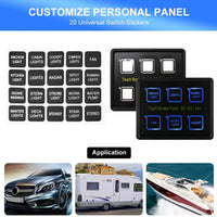 VTX-8235813 Universal 12V 24V 6 Gang LED Touch Screen Panel Sealed Control Box Trucks Jeeps ATV/UTV Cars Marine Boats RV Home