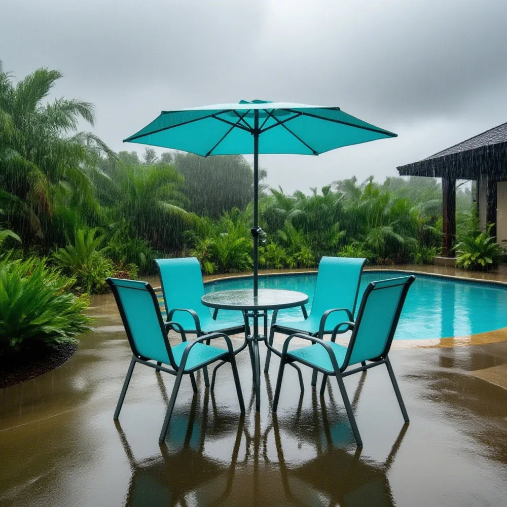 Portable Outdoor Camping Table and Chair Set for Garden Use, Metal, Iron, Modern Design